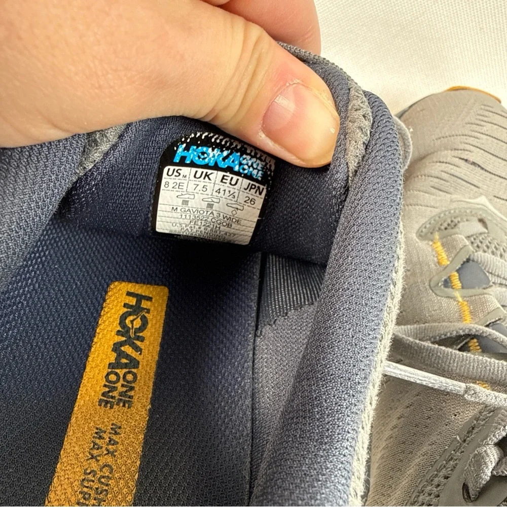 Hoka One One Gaviota 3 Mens 8 2E Gray Athletic Running Shoes Sneakers Outdoor - Picture 13 of 14